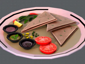 naan bread 01 3D Model