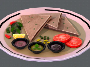 naan bread 01 3D Model