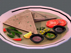 naan bread 01 3D Model