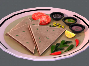 naan bread 01 3D Model