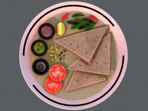 naan bread 01 3D Model