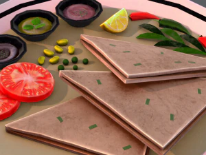 naan bread 01 3D Model