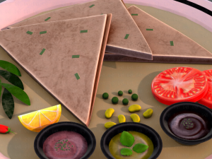 naan bread 01 Modelo 3D