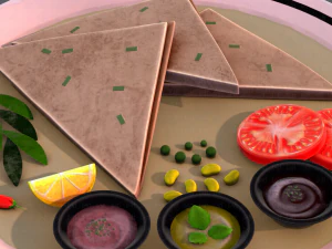 naan bread 01 3D Model