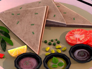naan bread 01 3D Model