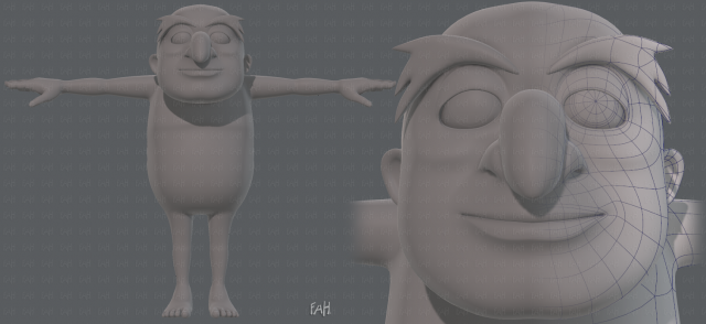base mesh old man character v06 3Dモデル .c4d .max .obj .3ds .fbx .stl .blend 