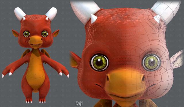 dragon v01 3D Model .c4d .max .obj .3ds .fbx .stl .blend 