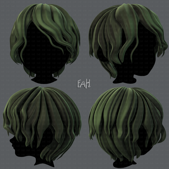 3d hair style for boy v57 3D Модель .c4d .max .obj .3ds .fbx .stl .blend 