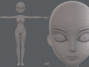 base mesh woman 18 3D मॉडल