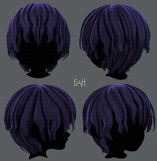3d hair style for boy v60 3D Model .c4d .max .obj .3ds .fbx .stl .blend 