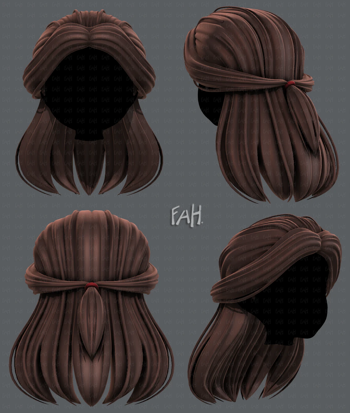 3d hair style for girl v61 3D Model .c4d .max .obj .3ds .fbx .stl .blend 