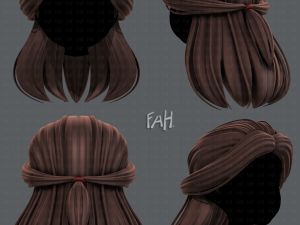 3d hair style for girl v61 3D Model