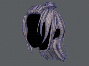 3d hair style for girl v62 3D Model
