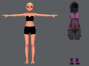 base girlv06 abbigliamento v01 Modello 3D
