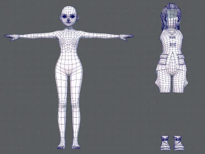 base girlv06 abbigliamento v01 Modello 3D