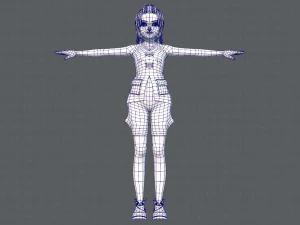 base girlv06 abbigliamento v01 Modello 3D
