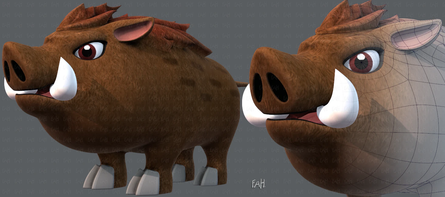 кабан v02 3D Модель .c4d .max .obj .3ds .fbx .stl .blend 