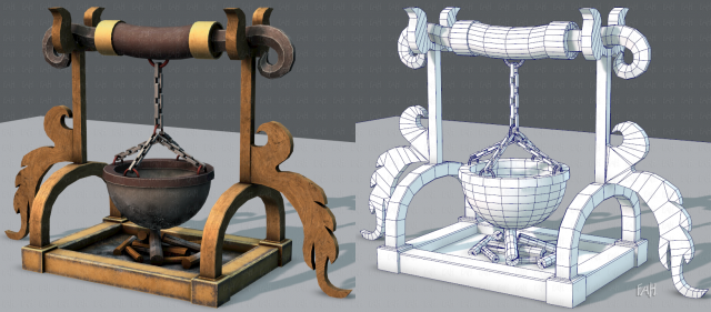 charcoal pot v01 3D Model .c4d .max .obj .3ds .fbx .stl .blend 