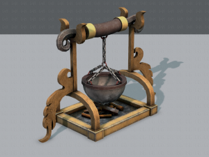 charcoal pot v01 3D Model