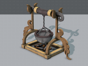 charcoal pot v01 3D Model
