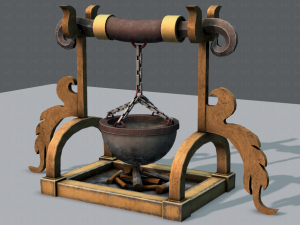 charcoal pot v01 3D Model