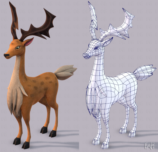deer v02 3D Model .c4d .max .obj .3ds .fbx .stl .blend 