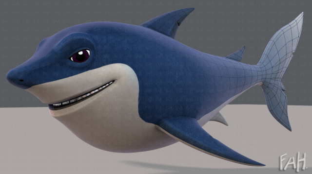 shark v01 3D Model .c4d .max .obj .3ds .fbx .stl .blend 