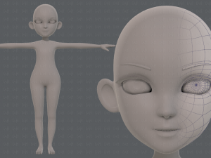 base mesh girl characterv13 3D मॉडल