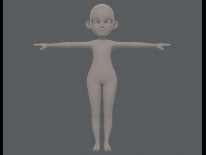 base mesh girl characterv13 Model 3D