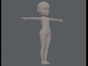 base mesh girl characterv13 Model 3D