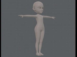 base mesh girl characterv13 3D Model