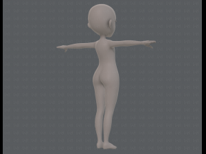 base mesh girl characterv13 Model 3D