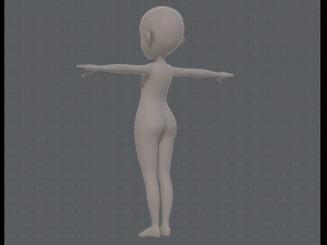 base mesh girl characterv13 Model 3D