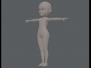 base mesh girl characterv13 Model 3D