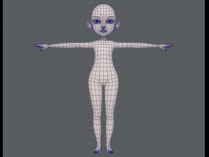 base mesh girl characterv13 Model 3D