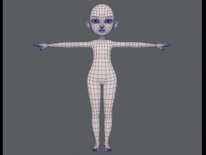 base mesh girl characterv13 3D Model