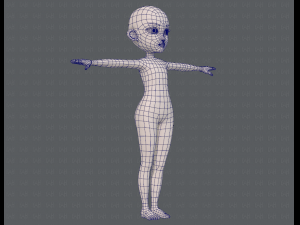 base mesh girl characterv13 Model 3D