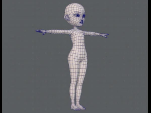 base mesh girl characterv13 3D Model