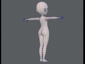base mesh girl characterv13 Model 3D