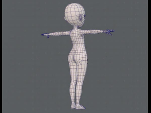 base mesh girl characterv13 3D Model