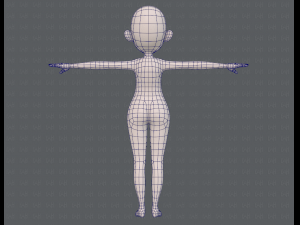 base mesh girl characterv13 Model 3D