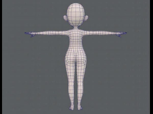 base mesh girl characterv13 3D Model
