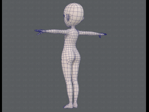 base mesh girl characterv13 Model 3D