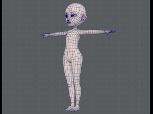 base mesh girl characterv13 Model 3D