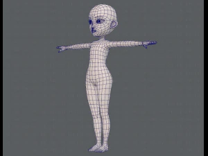 base mesh girl characterv13 3D Model