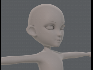 base mesh girl characterv13 Model 3D