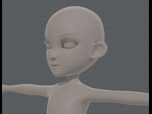 base mesh girl characterv13 Model 3D