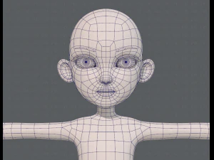 base mesh girl characterv13 3D Model