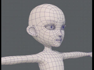 base mesh girl characterv13 3D Model