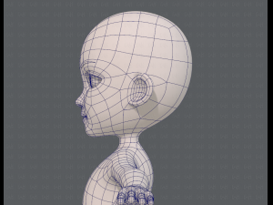 base mesh girl characterv13 Model 3D